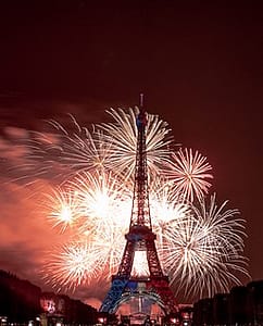 Paris by night, Eiffel Tower fireworks on Bastille Day visit Paris with PARIS BY EMY