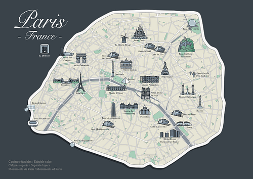 Map of Paris, Paris tour package by PARIS BY EMY